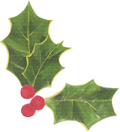 Collage Christmas Pressed Holly